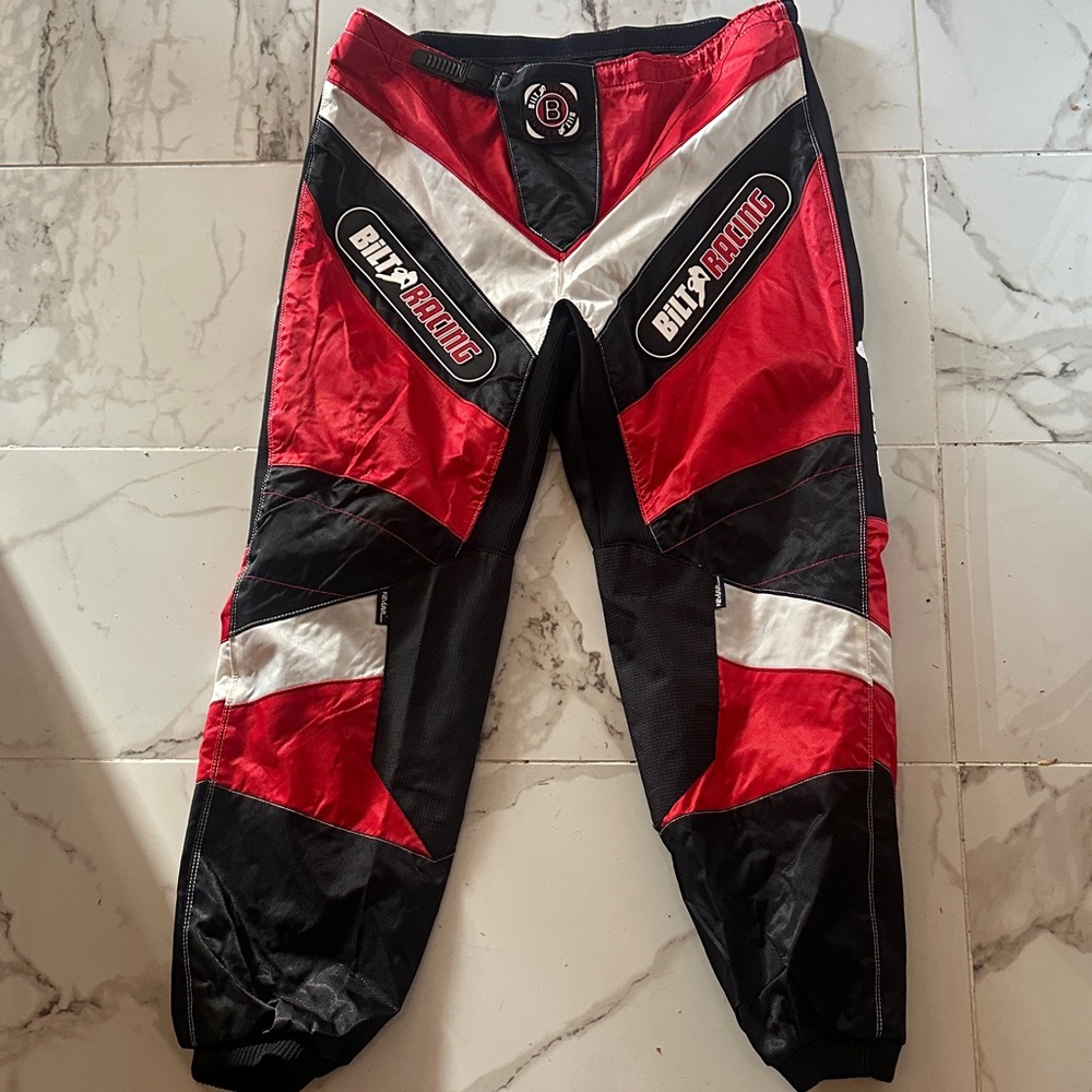 Biker Racing Red and Black Men's Pants